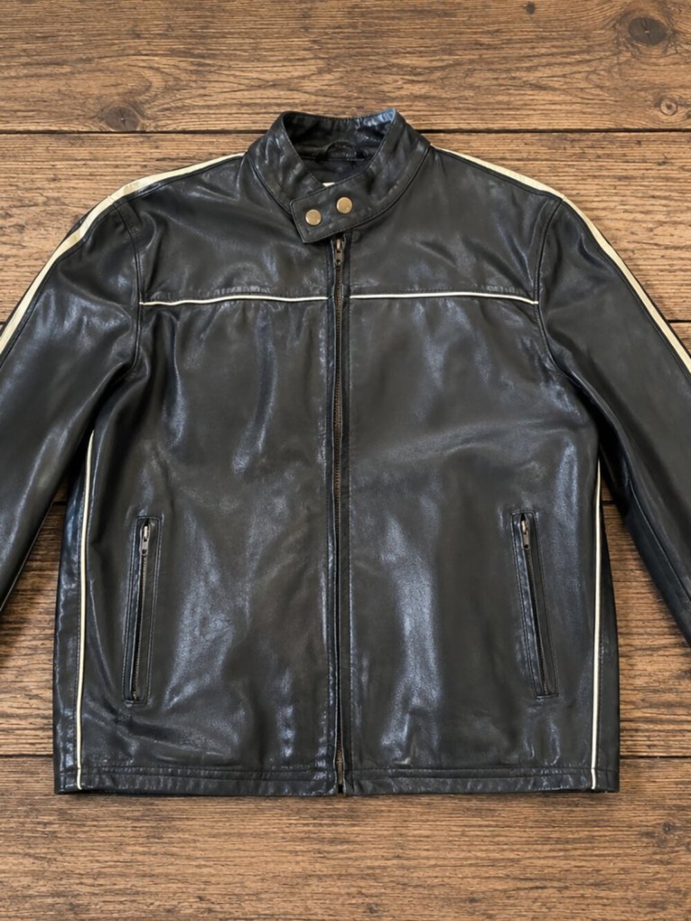 Arizona Faux Leather Motorcycle Jacket Women's Black Moto Zip Jacket Size